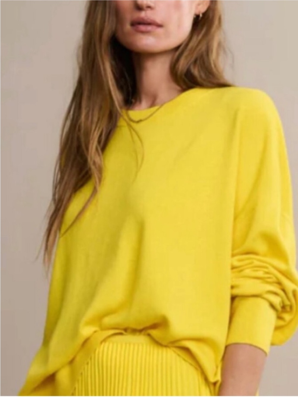 Jenni Kayne 100% Cashmere Marina Sweater in Bright Yellow XS